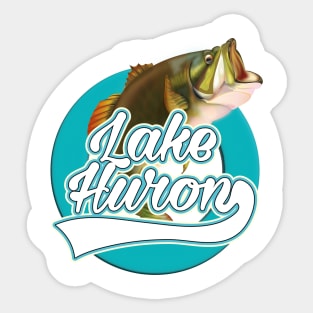 Lake Huron USA fishing logo Sticker